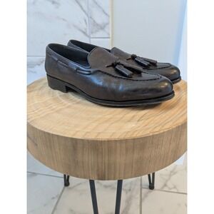 Suitsupply Mens Dark Brown Leather Tassel Loafers Made in Italy Size 42 US 9 EUC